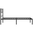 vidaXL fekete fém ágykeret fejtámlával 90 x 200 cm