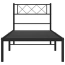 vidaXL fekete fém ágykeret fejtámlával 100 x 190 cm