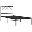 vidaXL fekete fém ágykeret fejtámlával 100 x 190 cm