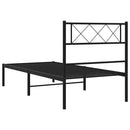 vidaXL fekete fém ágykeret fejtámlával 100 x 190 cm