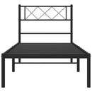 vidaXL fekete fém ágykeret fejtámlával 100 x 200 cm