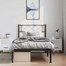 vidaXL fekete fém ágykeret fejtámlával 100 x 200 cm
