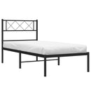vidaXL fekete fém ágykeret fejtámlával 107 x 203 cm