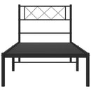vidaXL fekete fém ágykeret fejtámlával 107 x 203 cm