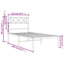 vidaXL fekete fém ágykeret fejtámlával 107 x 203 cm