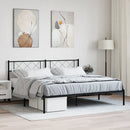 vidaXL fekete fém ágykeret fejtámlával 180 x 200 cm