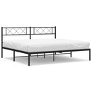vidaXL fekete fém ágykeret fejtámlával 183 x 213 cm