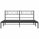 vidaXL fekete fém ágykeret fejtámlával 183 x 213 cm
