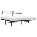 vidaXL fekete fém ágykeret fejtámlával 193 x 203 cm