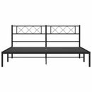 vidaXL fekete fém ágykeret fejtámlával 193 x 203 cm