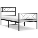 vidaXL fekete fém ágykeret fej- és lábtámlával 90 x 190 cm