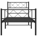 vidaXL fekete fém ágykeret fej- és lábtámlával 90 x 190 cm