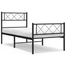 vidaXL fekete fém ágykeret fej- és lábtámlával 100 x 190 cm