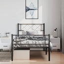 vidaXL fekete fém ágykeret fej- és lábtámlával 100 x 190 cm