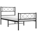 vidaXL fekete fém ágykeret fej- és lábtámlával 107 x 203 cm