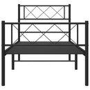 vidaXL fekete fém ágykeret fej- és lábtámlával 107 x 203 cm