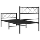 vidaXL fekete fém ágykeret fej- és lábtámlával 107 x 203 cm