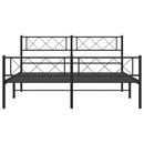 vidaXL fekete fém ágykeret fej- és lábtámlával 120 x 190 cm