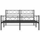 vidaXL fekete fém ágykeret fej- és lábtámlával 135 x 190 cm