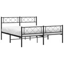 vidaXL fekete fém ágykeret fej- és lábtámlával 150 x 200 cm