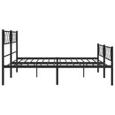 vidaXL fekete fém ágykeret fej- és lábtámlával 183 x 213 cm
