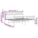 vidaXL fekete fém ágykeret fej- és lábtámlával 183 x 213 cm