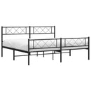 vidaXL fekete fém ágykeret fej- és lábtámlával 193 x 203 cm