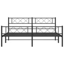 vidaXL fekete fém ágykeret fej- és lábtámlával 193 x 203 cm