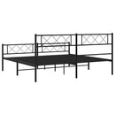 vidaXL fekete fém ágykeret fej- és lábtámlával 193 x 203 cm