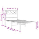 vidaXL fehér fém ágykeret fejtámlával 80x200 cm