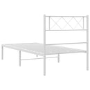 vidaXL fehér fém ágykeret fejtámlával 90x200 cm
