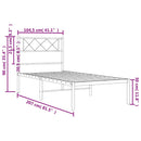 vidaXL fehér fém ágykeret fejtámlával 100x200 cm