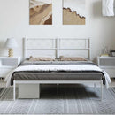vidaXL fehér fém ágykeret fejtámlával 135 x 190 cm