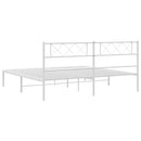 vidaXL fehér fém ágykeret fejtámlával 200 x 200 cm