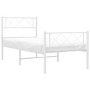 vidaXL fehér fém ágykeret fej- és lábtámlával 107 x 203 cm