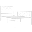 vidaXL fehér fém ágykeret fej- és lábtámlával 107 x 203 cm