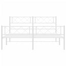 vidaXL fehér fém ágykeret fej- és lábtámlával 120x200 cm