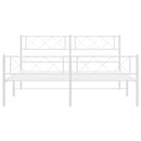 vidaXL fehér fém ágykeret fej- és lábtámlával 135x190 cm