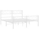 vidaXL fehér fém ágykeret fej- és lábtámlával 135x190 cm