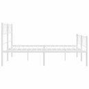 vidaXL fehér fém ágykeret fej- és lábtámlával 135x190 cm