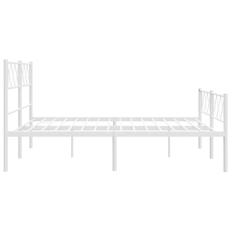 vidaXL fehér fém ágykeret fej- és lábtámlával 140 x 190 cm