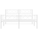vidaXL fehér fém ágykeret fej- és lábtámlával 140x200 cm