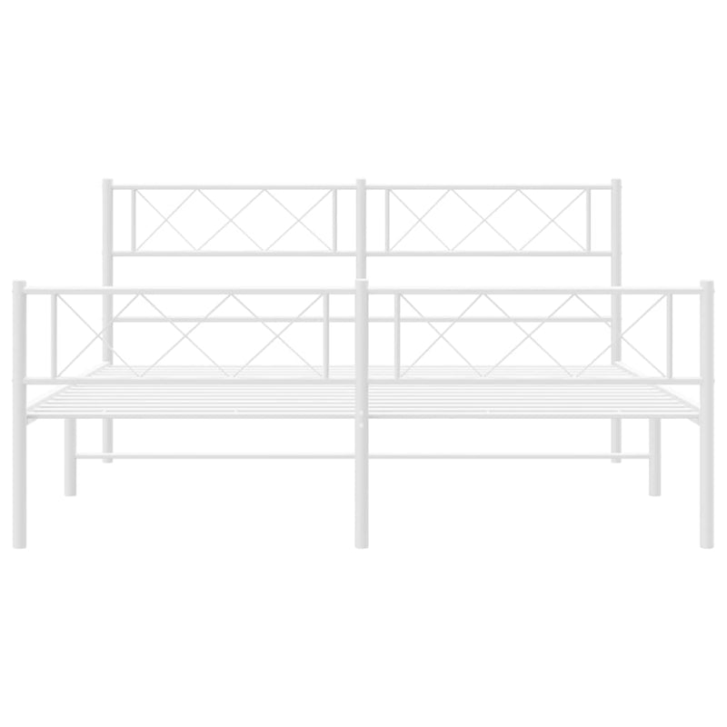 vidaXL fehér fém ágykeret fej- és lábtámlával 140x200 cm
