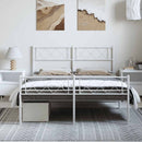 vidaXL fehér fém ágykeret fej- és lábtámlával 150x200 cm