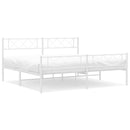 vidaXL fehér fém ágykeret fej- és lábtámlával 183 x 213 cm