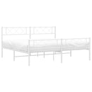 vidaXL fehér fém ágykeret fej- és lábtámlával 183 x 213 cm