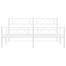 vidaXL fehér fém ágykeret fej- és lábtámlával 183 x 213 cm