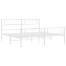 vidaXL fehér fém ágykeret fej- és lábtámlával 183 x 213 cm