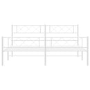 vidaXL fehér fém ágykeret fej- és lábtámlával 193 x 203 cm
