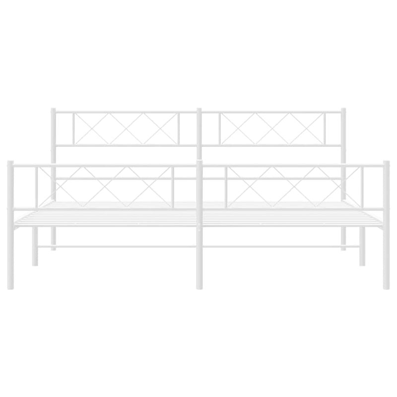 vidaXL fehér fém ágykeret fej- és lábtámlával 193 x 203 cm